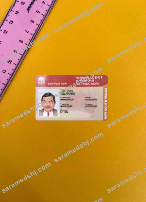 Australia New South Wales national license photolook FRONT